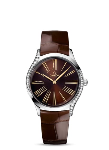 Omega De Ville Trésor 36 Stainless Steel / Brown - Roman / Alligator