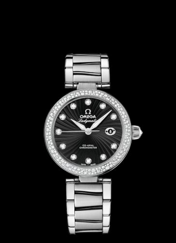 Omega LadyMatic Co-Axial 34 Stainless Steel Diamond / Black / Bracelet