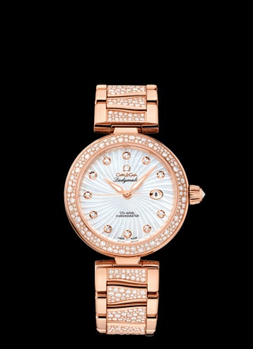 Omega LadyMatic Co-Axial 34 Red Gold / Diamond / MOP / Diamond Bracelet
