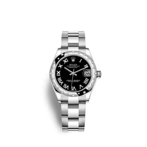 Rolex Datejust 31 Stainless Steel Domed Diamond / Oyster / Black - Roman