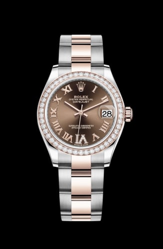 Rolex Datejust 31 Stainless Steel/ Rose Gold / Diamond / Chocolate - Roman / Oyster