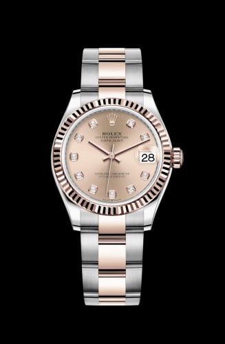 Rolex Datejust 31 Stainless Steel/ Rose Gold / Fluted / Rose - Diamond / Oyster