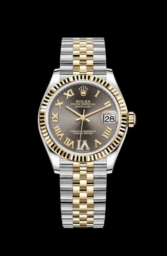 Rolex Datejust 31 Stainless Steel / Yellow Gold / Fluted / Grey - Roman / Jubilee