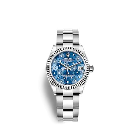Rolex Datejust 31 Stainless Steel Fluted / Oyster / Blue - Floral