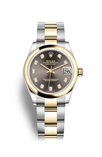 Rolex Datejust 31 Stainless Steel / Yellow Gold / Domed / Grey - Diamond / Oyster