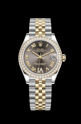Rolex Datejust 31 Stainless Steel / Yellow Gold / Diamond / Grey - Roman / Jubilee