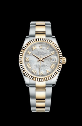 Rolex Datejust 31 Rolesor Yellow Fluted / Oyster / MOP Roman