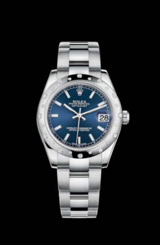 Rolex Datejust 31 Stainless Steel Domed Diamond / Oyster / Blue
