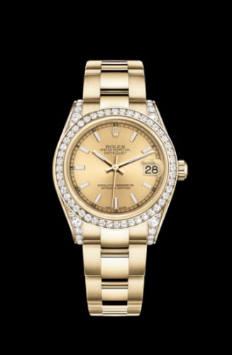 Rolex Datejust 31 Yellow Gold Diamond / Oyster / Champagne