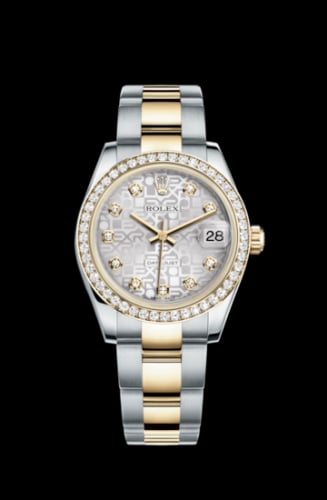Rolex Datejust 31 Rolesor Yellow Diamond / Oyster / Silver Computer