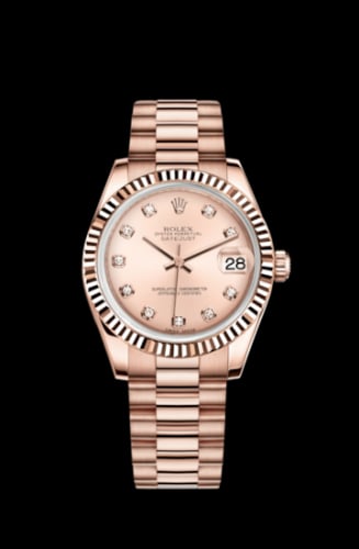 Rolex Datejust 31 Everose Fluted / President / Pink Diamonds