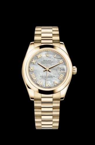 Rolex Datejust 31 Yellow Gold Domed / President / MOP Roman