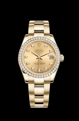 Rolex Datejust 31 Yellow Gold Diamond / Oyster / Champagne Diamond