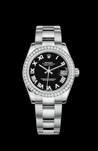 Rolex Datejust 31 Stainless Steel Diamond / Oyster / Black - Roman