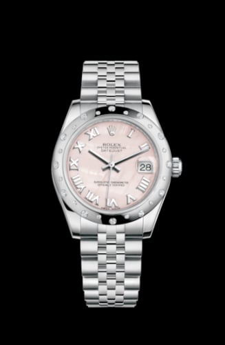 Rolex Datejust 31 Stainless Steel Domed Diamond / Jubilee / Pink MOP - Roman