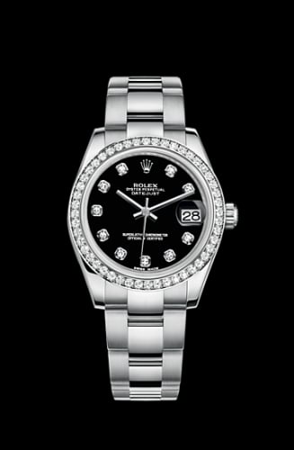 Rolex Datejust 31 Stainless Steel Diamond / Oyster / Black - Diamond