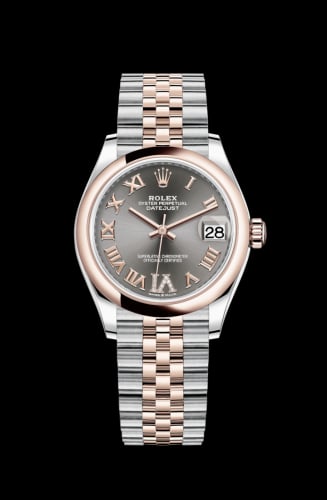 Rolex Datejust 31 Stainless Steel/ Rose Gold / Domed / Grey - Roman / Jubilee