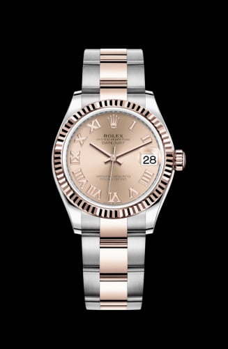 Rolex Datejust 31 Stainless Steel/ Rose Gold / Fluted / Rose - Roman / Oyster