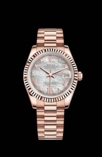 Rolex Datejust 31 Everose Fluted / President / MOP Roman