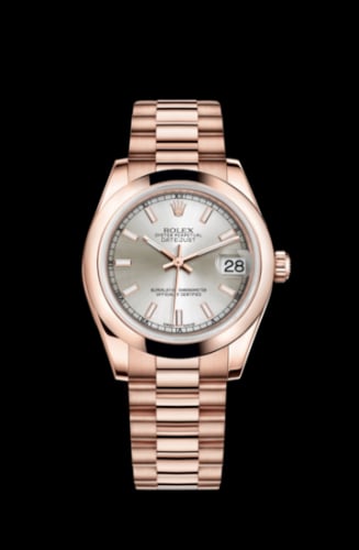 Rolex Datejust 31 Everose Domed / President / Silver