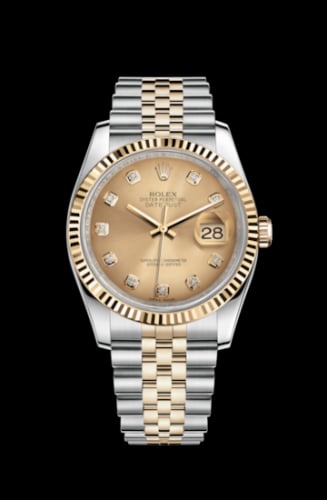 Rolex Datejust 36 Rolesor Yellow Fluted / Jubilee / Champagne Diamonds