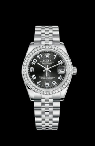 Rolex Datejust 31 Stainless Steel Diamond / Jubilee / Black - Arabic