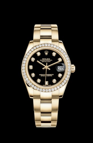 Rolex Datejust 31 Yellow Gold Diamond / Oyster / Black Diamond
