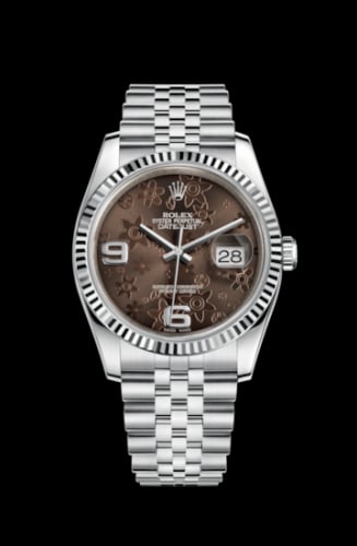 Rolex Datejust 36 Stainless Steel Fluted / Jubilee / Chocolate Floral