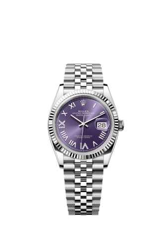 Rolex Datejust 36 Stainless Steel - Fluted / Aubergine Roman Diamond / Jubilee