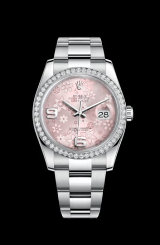 Rolex Datejust 36 Stainless Steel Diamond / Oyster / Pink Floral
