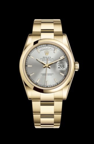 Rolex Day-Date 36 Yellow Gold Domed / Oyster / Silver