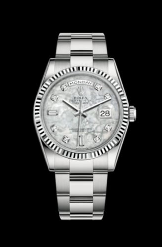 Rolex Day-Date 36 White Gold Fluted / Oyster / MOP