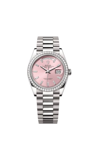 Rolex Day-Date 36 White Gold - Diamond / Pink - Baguette / President