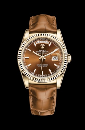 Rolex Day-Date 36 Yellow Gold / Strap / Cognac