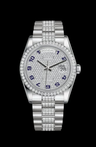 Rolex Day-Date 36 Platinum Diamonds / President Diamond / Paved