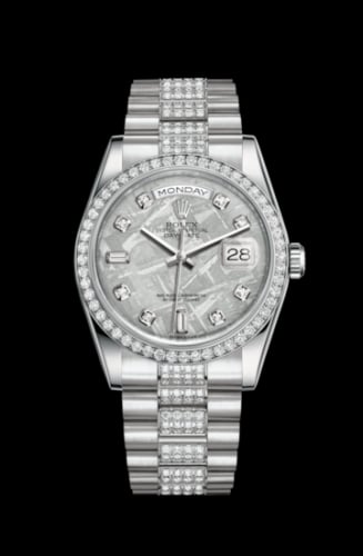 Rolex Day-Date 36 Platinum Diamonds / President Diamonds / Ice Blue Diamond