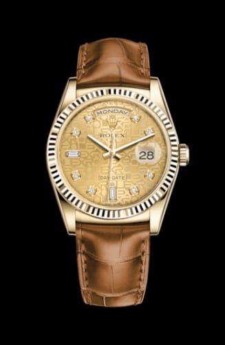Rolex Day-Date 36 Yellow Gold / Strap / Champagne Computer