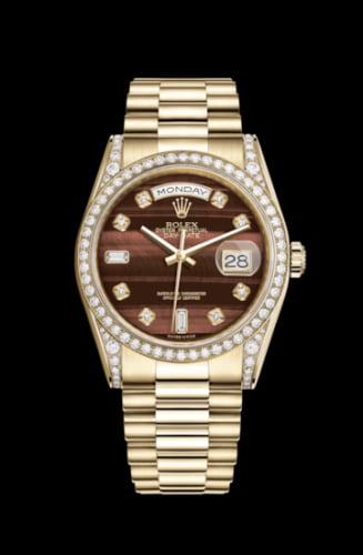 Rolex Day-Date 36 Yellow Gold Diamonds / President / Bull's Eye