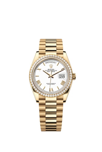 Rolex Day-Date 36 Yellow Gold Diamond / White - Roman / President