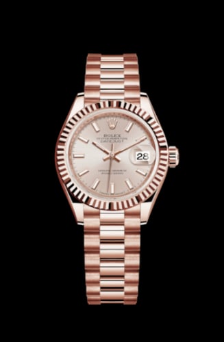 Rolex Lady-Datejust 28 Everose Fluted / President / Sundust