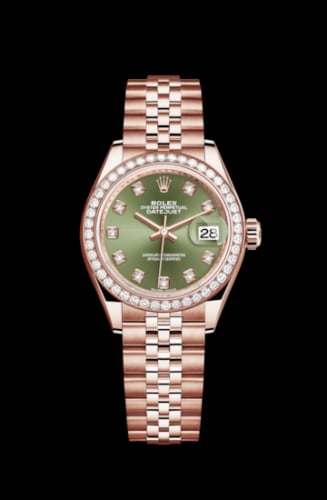 Rolex Lady-Datejust 28 Everose Diamond / Jubilee / Olive Diamond
