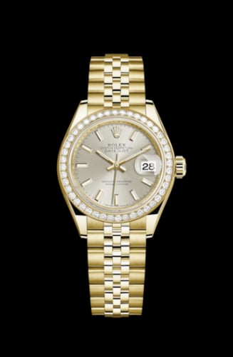 Rolex Lady-Datejust 28 Yellow Gold Diamond / Jubilee / Silver
