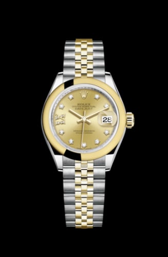 Rolex Lady-Datejust 28 Rolesor Yellow Domed / Jubilee / Champagne Diamond