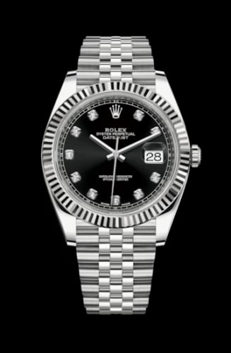Rolex Datejust 41 Stainless Steel Fluted / Jubilee / Black - Diamond