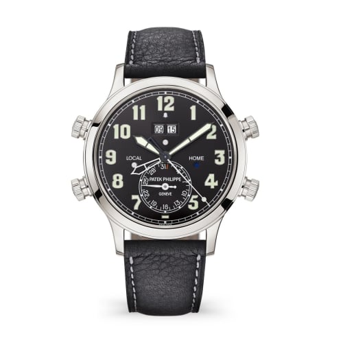 Patek Philippe Calatrava Pilot Travel Time Alarm 5520 Platinum / Black