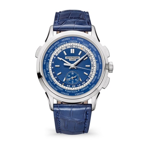 Patek Philippe World Time Chronograph 5930 White Gold / Blue / Beijing