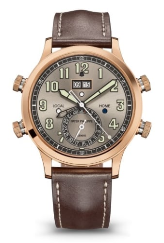 Patek Philippe Calatrava Pilot Travel Time Alarm 5520 Rose Gold / Grey