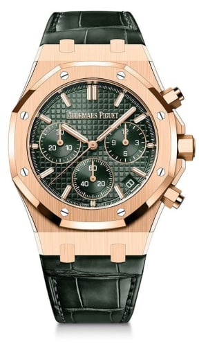 Audemars Piguet Royal Oak Chronograph 41 Pink Gold / Green / Strap / 50th Anniversary