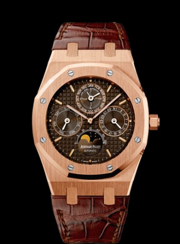 Audemars Piguet Royal Oak Perpetual Calendar Pink Gold / Brown / Strap