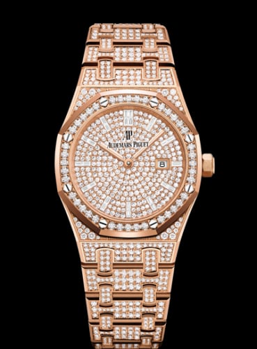 Audemars Piguet Royal Oak 33 Quartz Pink Gold / Diamond / Diamond / Bracelet